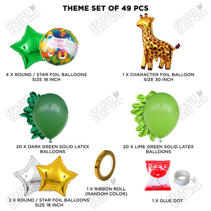Giraffe Jungle Safari Foil Balloon Set Theme