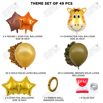 Giraffe Face Animal Jungle Safari Foil Balloon Theme