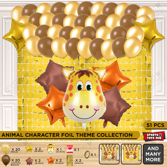 Giraffe Face Animal Jungle Safari Foil Balloon Theme