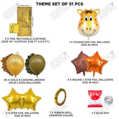 Giraffe Face Animal Jungle Safari Foil Balloon Theme