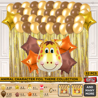 Giraffe Face Animal Jungle Safari Foil Balloon Theme