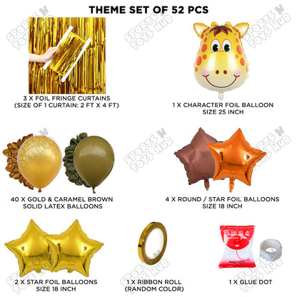 Giraffe Face Animal Jungle Safari Foil Balloon Theme