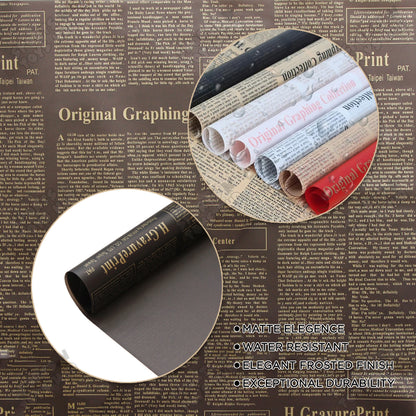 Gravure Newspaper Style Bouquet Wrapping Sheets – Floral Gift Wrap