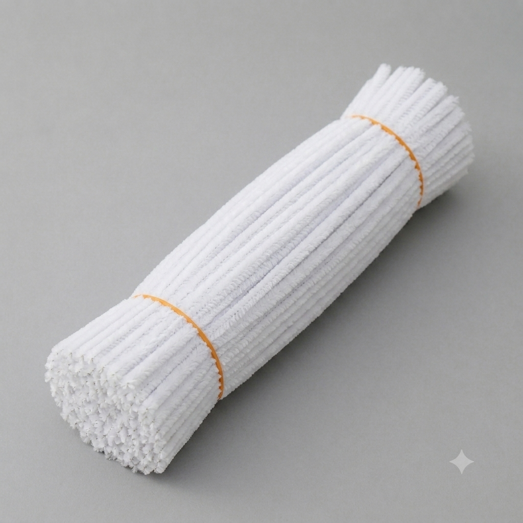 Fuzzy Pipe Cleaners Craft Stems 100 Pcs – 7-8mm Thick x 30cm Chenille Sticks for DIY Crafts, Kids Art Projects, School Activities, Handmade Flowers, Decorations & Creative Craft Supplies
