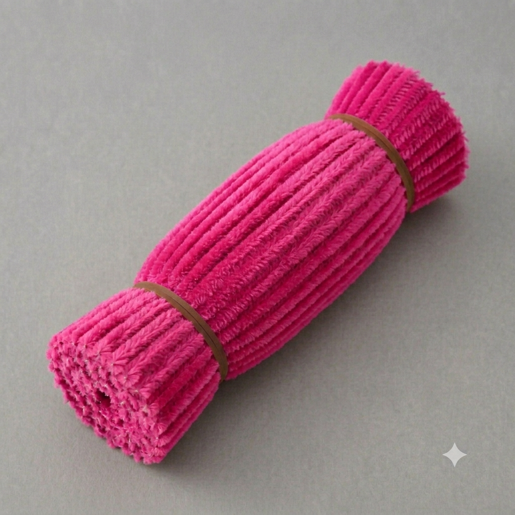Fuzzy Pipe Cleaners Craft Stems 100 Pcs – 7-8mm Thick x 30cm Chenille Sticks for DIY Crafts, Kids Art Projects, School Activities, Handmade Flowers, Decorations & Creative Craft Supplies