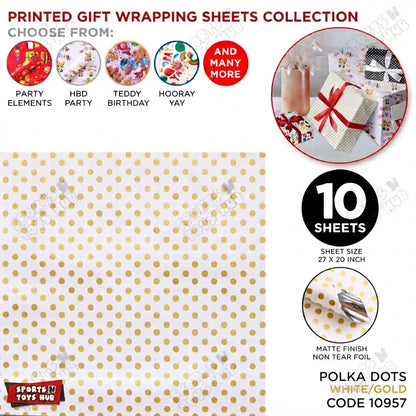 Polka Dot Style Gift Wrapping Paper Sheets