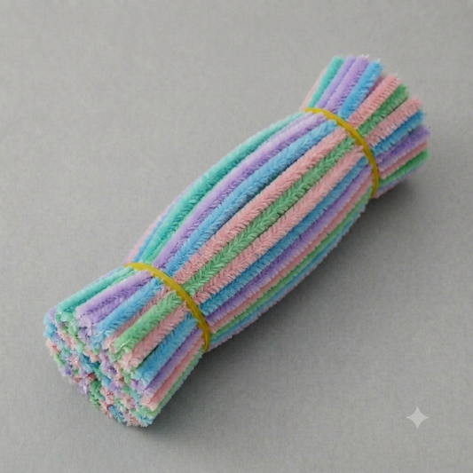 Macaron Color Pipe Cleaners 100 Pcs – Premium 30cm Chenille Craft Stems, 7-8mm Thick Flexible Fuzzy Sticks for DIY Arts & Crafts, Kids Art Projects, School Activities, Handmade Flowers, Floral Arrangements & Party Decorations