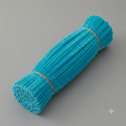 Fuzzy Pipe Cleaners Craft Stems 100 Pcs – 7-8mm Thick x 30cm Chenille Sticks for DIY Crafts, Kids Art Projects, School Activities, Handmade Flowers, Decorations & Creative Craft Supplies