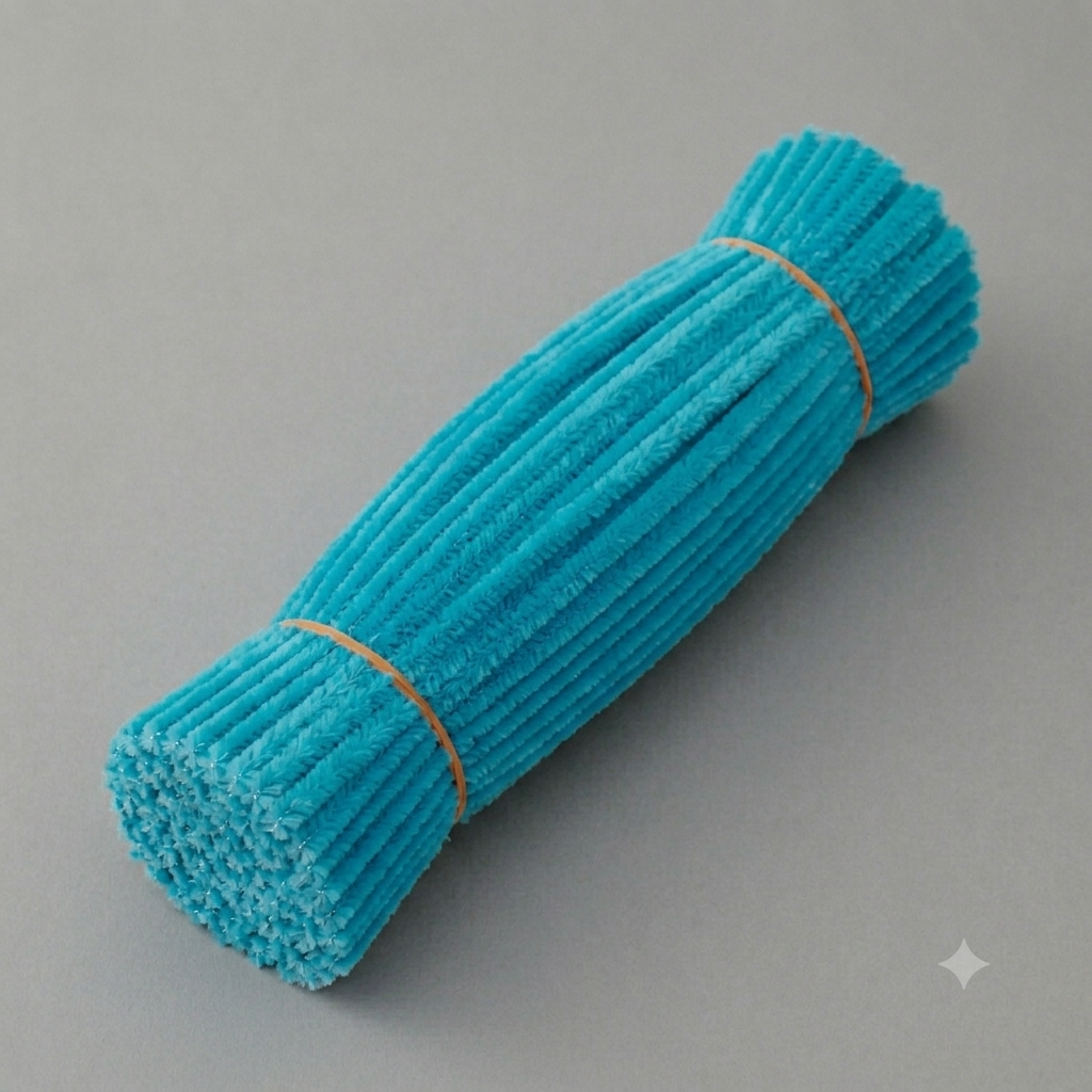 Shades of Blue Fuzzy Pipe Cleaners Craft Stems 100 Pcs – Premium 30cm x 7-8mm Chenille Sticks for DIY Crafts, Kids Art Projects, School Activities, Handmade Flowers, Decorations & Creative Craft Supplies