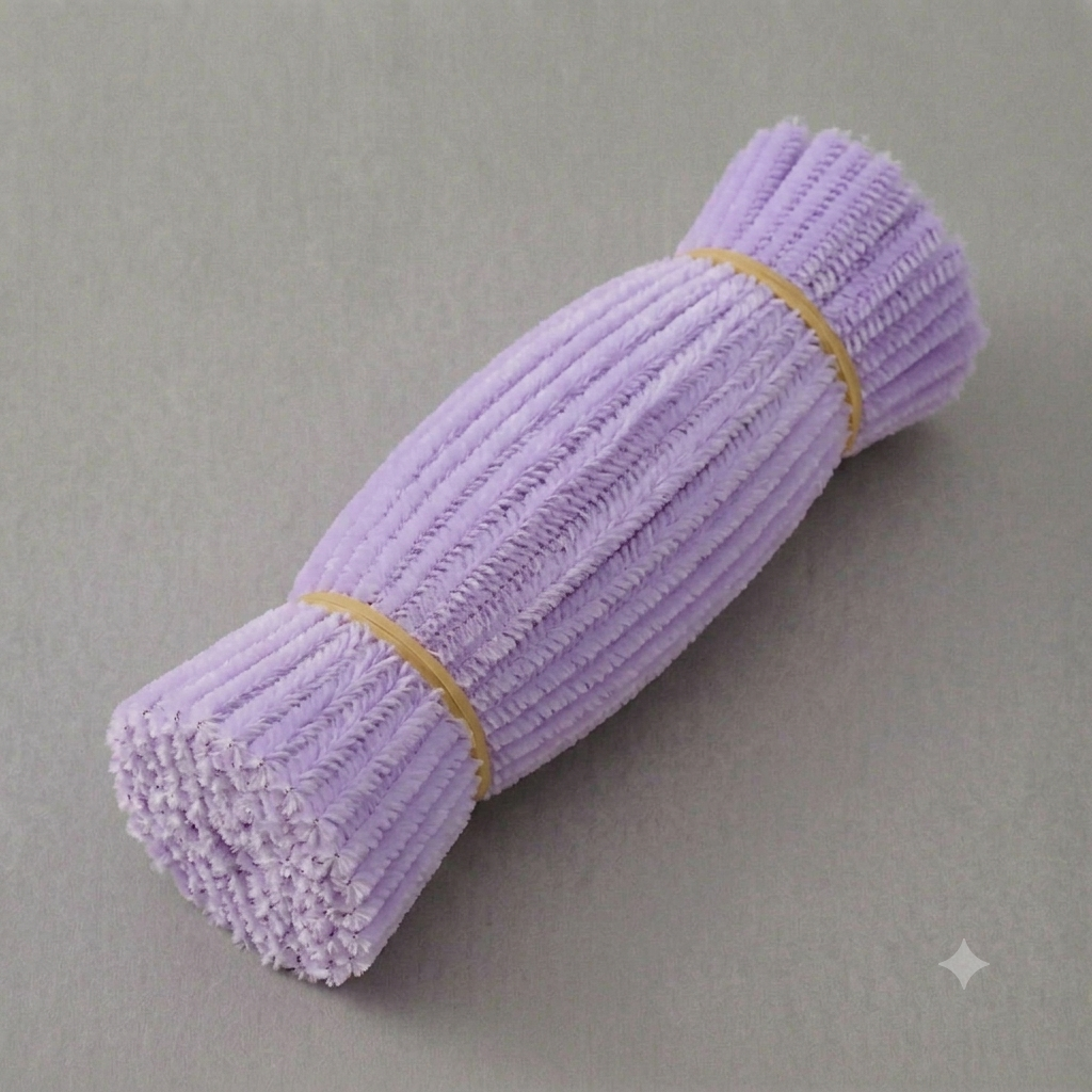 Shades of Purple Fuzzy Chenille Craft Stems 100 Pcs – 30cm x 7-8mm Flexible Pipe Cleaners for Handmade Flowers, DIY Crafts, School Activities, Kids Art Projects & Home Décor