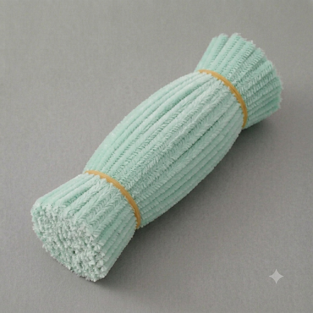 Shades of Green Fuzzy Chenille Craft Stems 100 Pcs – Soft 30cm x 7-8mm Flexible Pipe Cleaners for Handmade Flowers, DIY Crafts, School Activities, Kids Art Projects & Home Décor