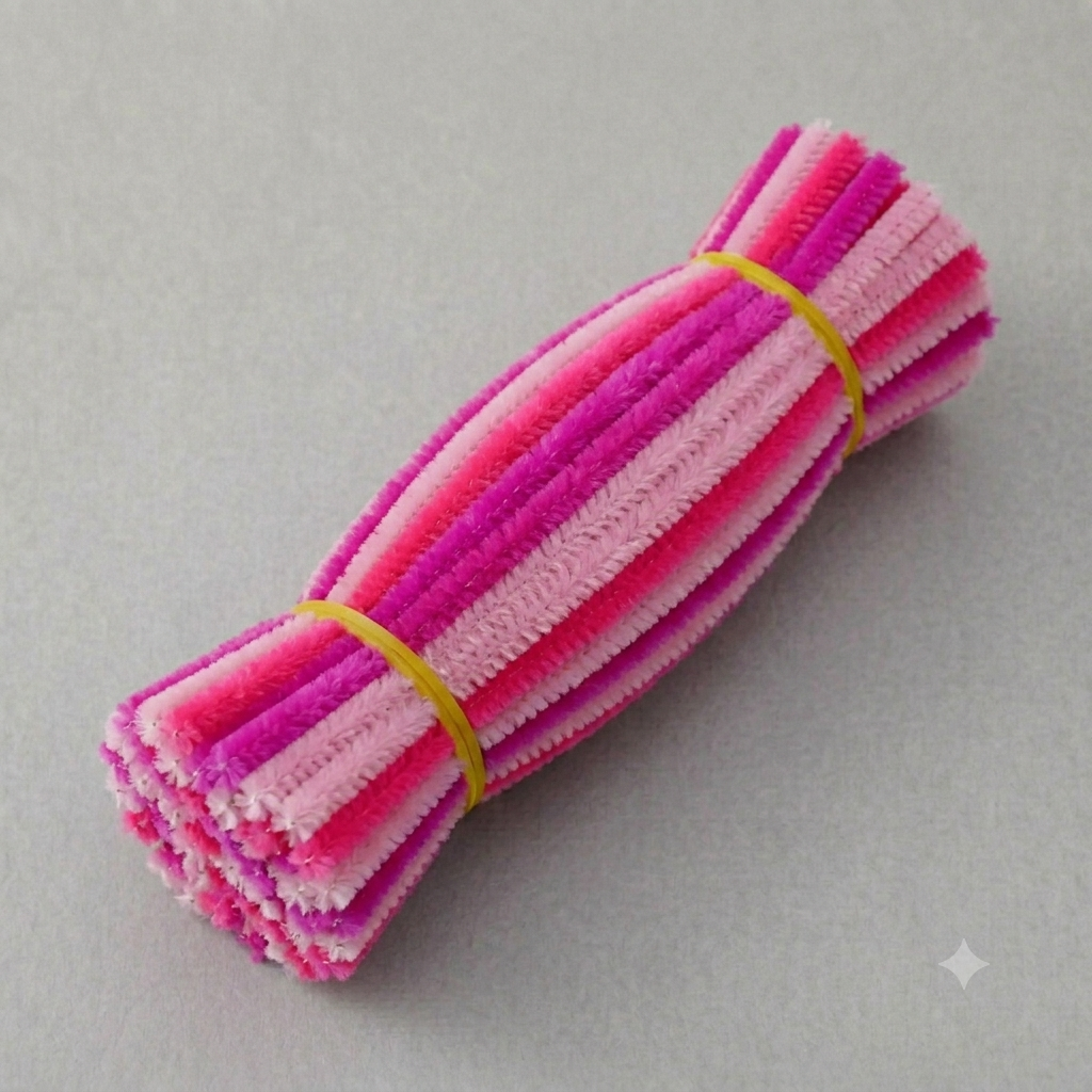 Fuzzy Pipe Cleaners Craft Stems 100 Pcs – 7-8mm Thick x 30cm Chenille Sticks for DIY Crafts, Kids Art Projects, School Activities, Handmade Flowers, Decorations & Creative Craft Supplies