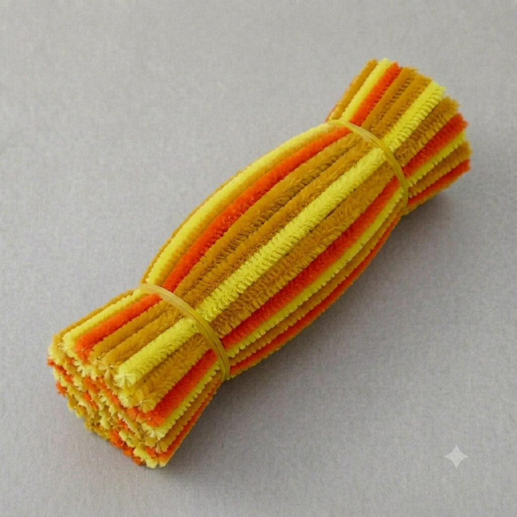 Fuzzy Pipe Cleaners Craft Stems 100 Pcs – 7-8mm Thick x 30cm Chenille Sticks for DIY Crafts, Kids Art Projects, School Activities, Handmade Flowers, Decorations & Creative Craft Supplies