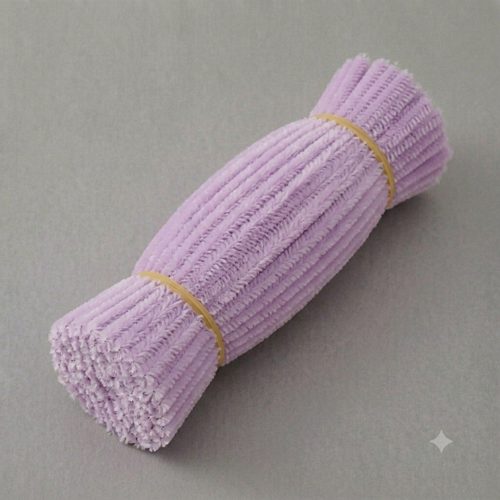Shades of Purple Fuzzy Chenille Craft Stems 100 Pcs – 30cm x 7-8mm Flexible Pipe Cleaners for Handmade Flowers, DIY Crafts, School Activities, Kids Art Projects & Home Décor
