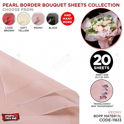 New Pearl Broad Border Edge Translucent Matte Wrapping Sheets for Flower Bouquets