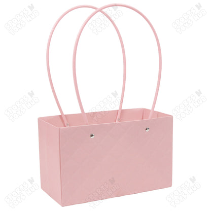 Portable Flower Box Cardstock Quilted Waxed Paper Handy Gift Bag - 1 PC