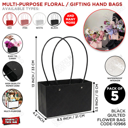 Portable Flower Box Cardstock Quilted Waxed Paper Handy Gift Bag