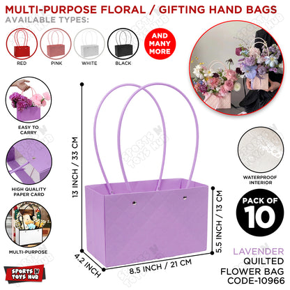 Portable Flower Box Cardstock Quilted Waxed Paper Handy Gift Bag