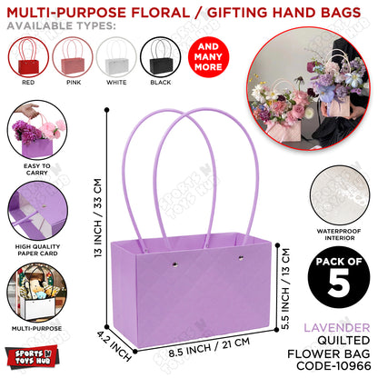 Portable Flower Box Cardstock Quilted Waxed Paper Handy Gift Bag