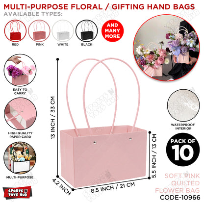 Portable Flower Box Cardstock Quilted Waxed Paper Handy Gift Bag
