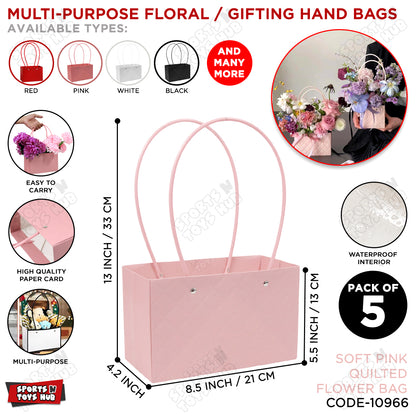 Portable Flower Box Cardstock Quilted Waxed Paper Handy Gift Bag