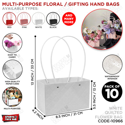 Portable Flower Box Cardstock Quilted Waxed Paper Handy Gift Bag