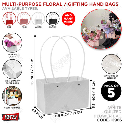 Portable Flower Box Cardstock Quilted Waxed Paper Handy Gift Bag