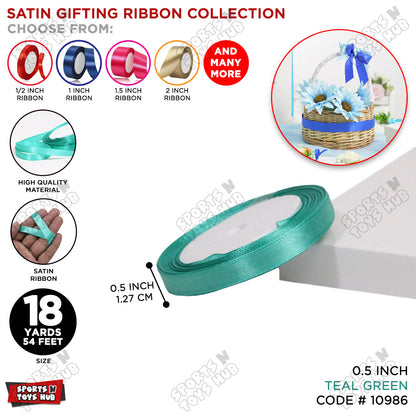 1/2 Inch x 18 Yards – Multi-Purpose Satin Ribbon Roll for Gift Wrapping, Crafts & Decorations