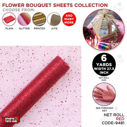 27.5 Inch / 6 Yard - Wide Glitter Gift Wrapping Net