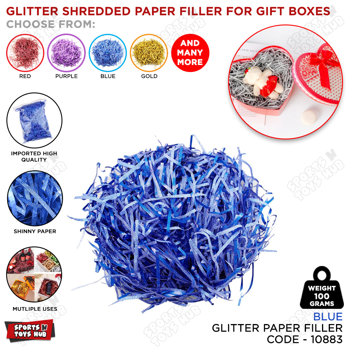 Glitter Shredded Filler Paper For Gift Boxes Collection