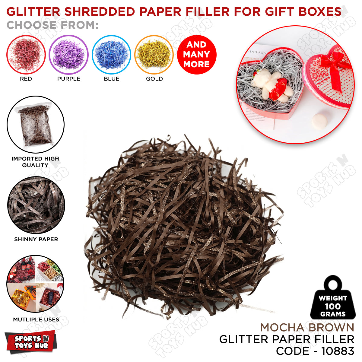 Glitter Shredded Filler Paper For Gift Boxes Collection
