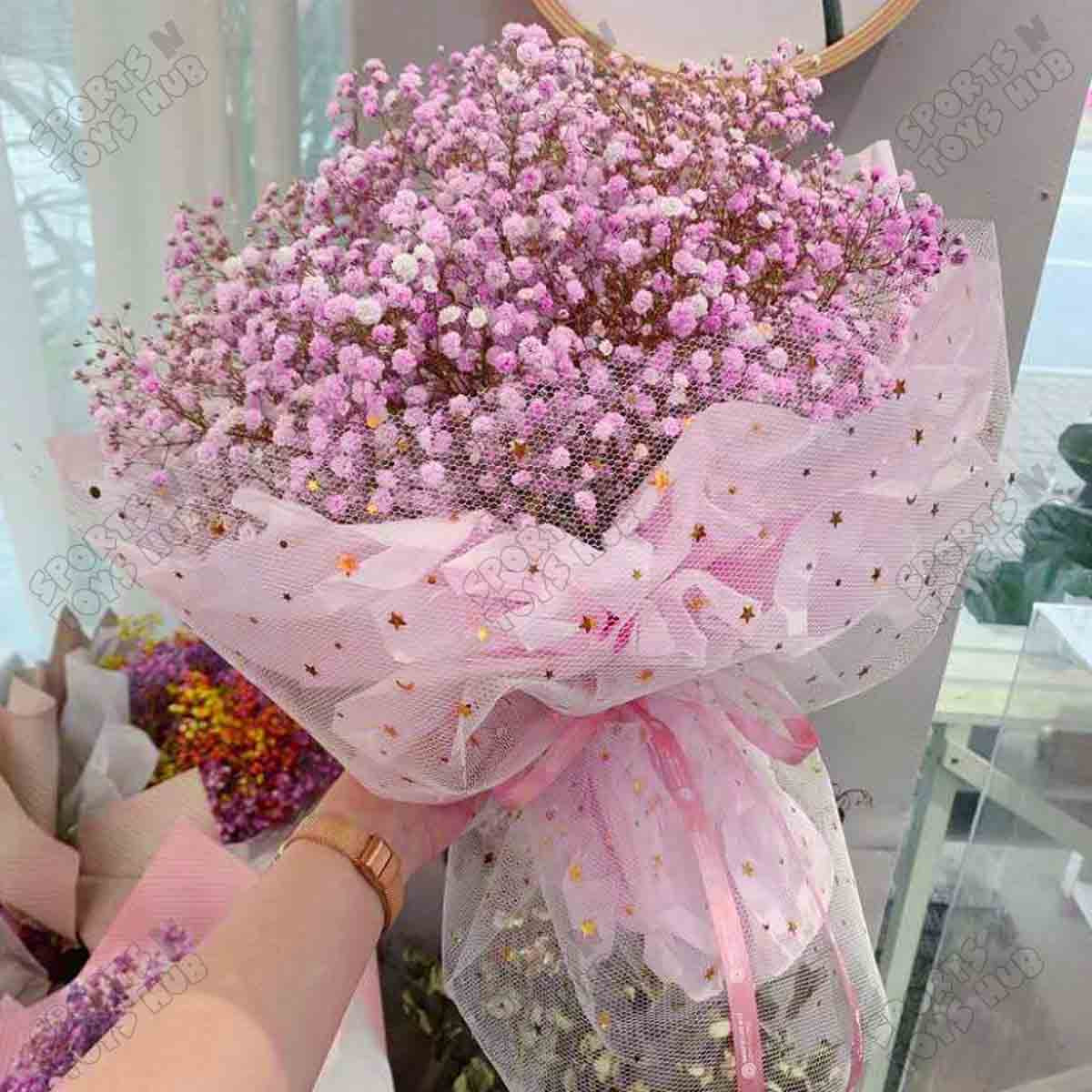 Glittery Mesh Net Wrapping Roll 5 Yards x 19 Inches Star & Moon Pattern See-Through Polyester Tulle for Flower Bouquets & Gift Wrapping