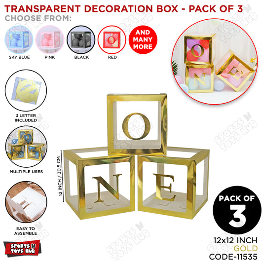 Transparent Shinny Decoration Box WIth One Letter For 1st Birthday
