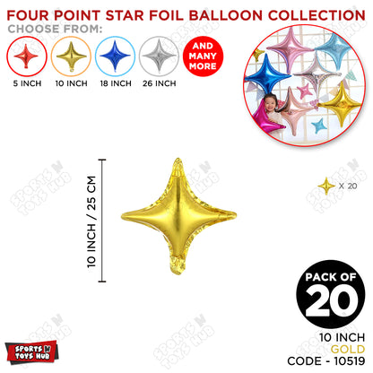 10 Inch - Gold Four Point Star Balloon
