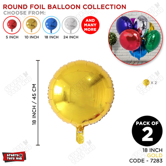 18 Inch - Gold Round Foil Balloon