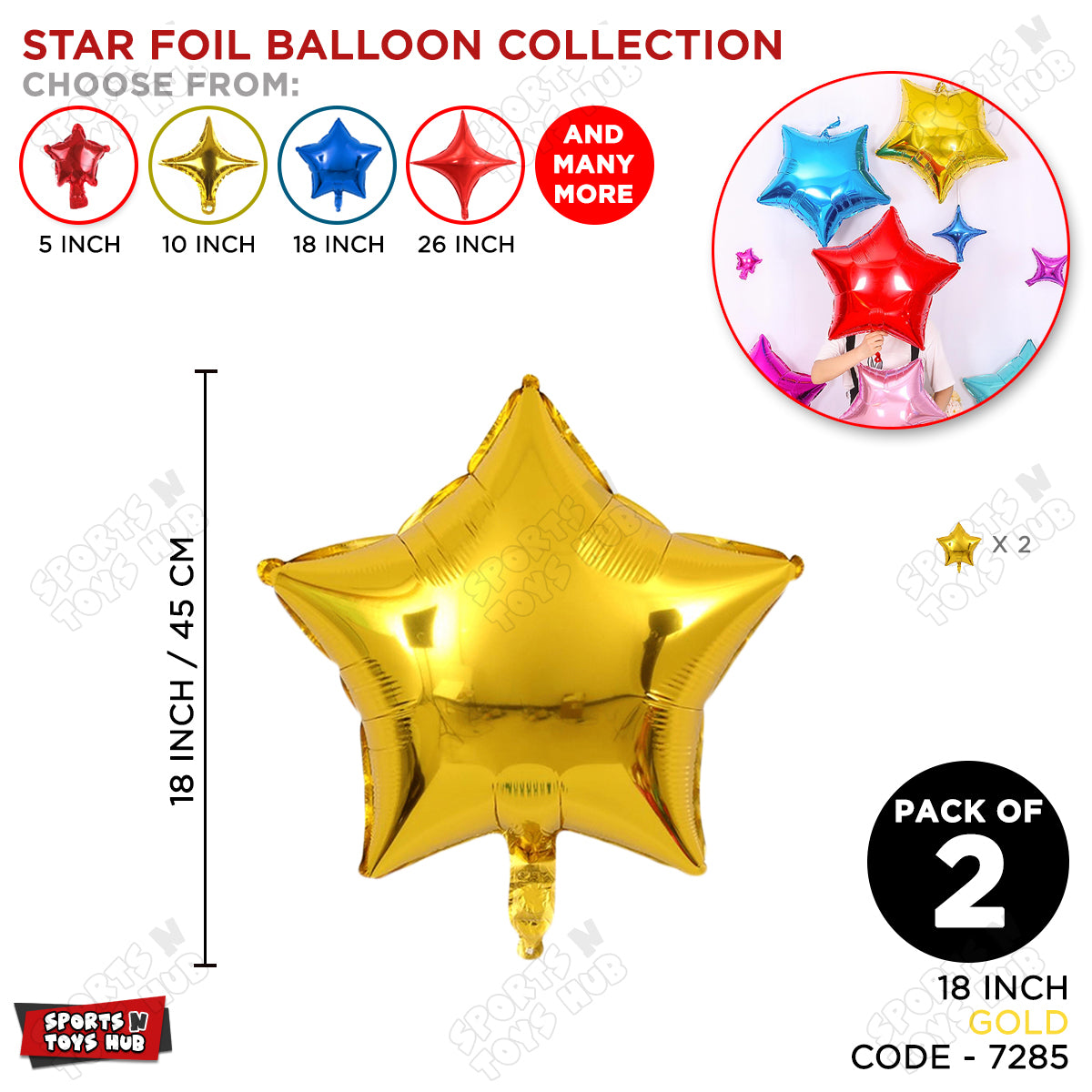 18 Inch - Gold Star Foil Balloon