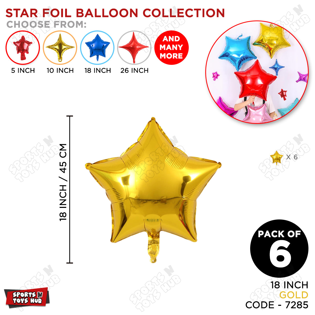 18 Inch - Gold Star Foil Balloon