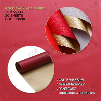 Plain Solid Colour Opaque Reversible Bouquet Sheets with Gold Back