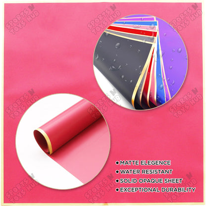 Plain Solid Opaque Single Sided Gold Border Bouquet Wrapping Sheets