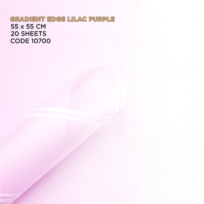 Gradient Edge Solid to Clear with Dual Pin Lines Translucent Bouquet Wrapping Sheets