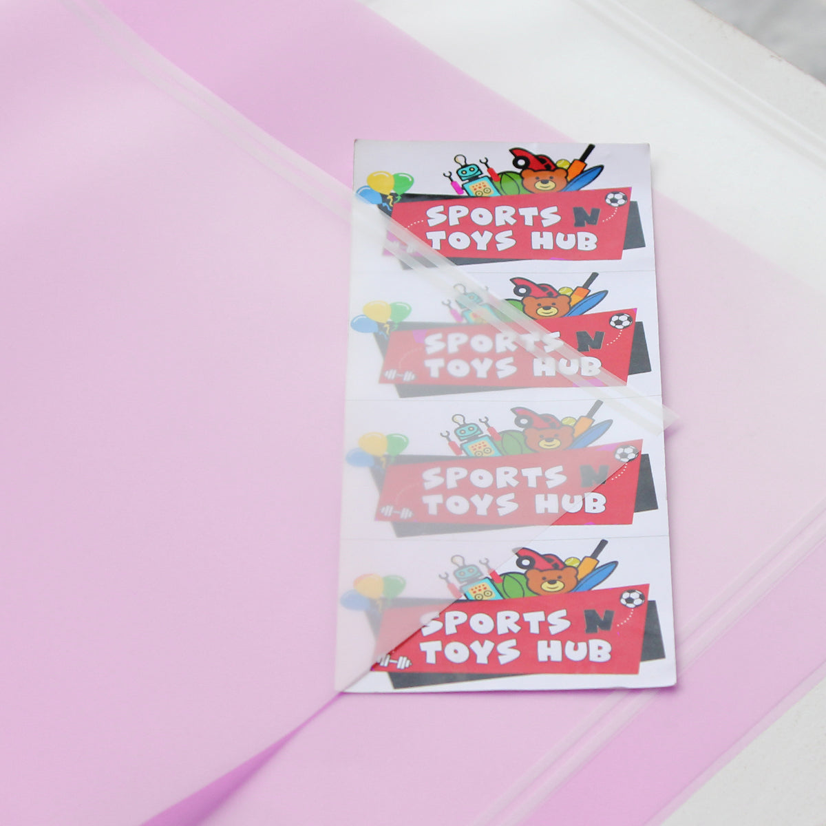 Gradient Edge Solid to Clear with Dual Pin Lines Translucent Bouquet Wrapping Sheets