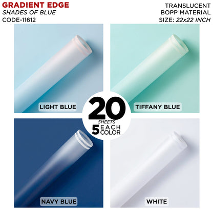 New Gradient Edge Solid to Clear with Dual Pin Lines Translucent Bouquet Wrapping Sheets