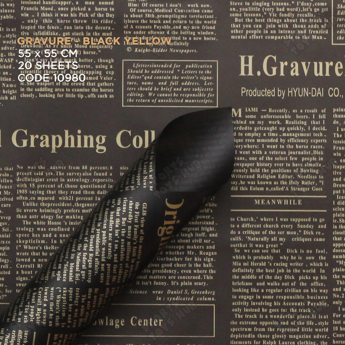 Gravure Newspaper Style Bouquet Wrapping Sheets – Floral Gift Wrap