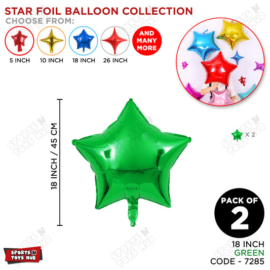 18 Inch - Green Star Foil Balloon
