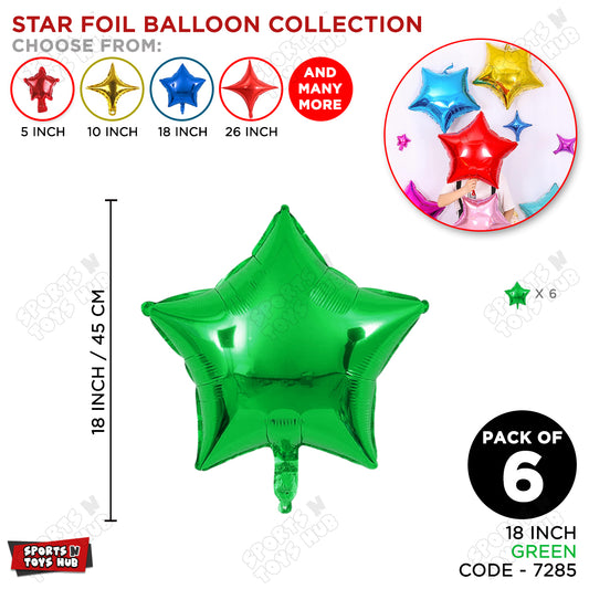 18 Inch - Green Star Foil Balloon