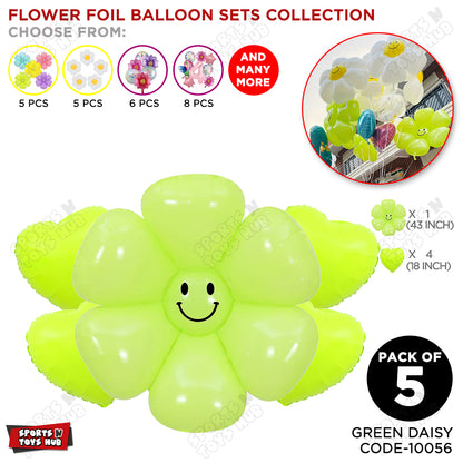 Jumbo Smiley Flower Foil Balloon Set Collection