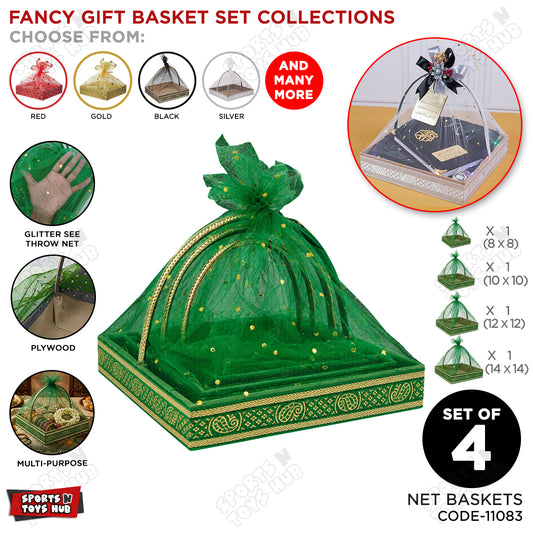 Fancy Net Green Gift Basket Set