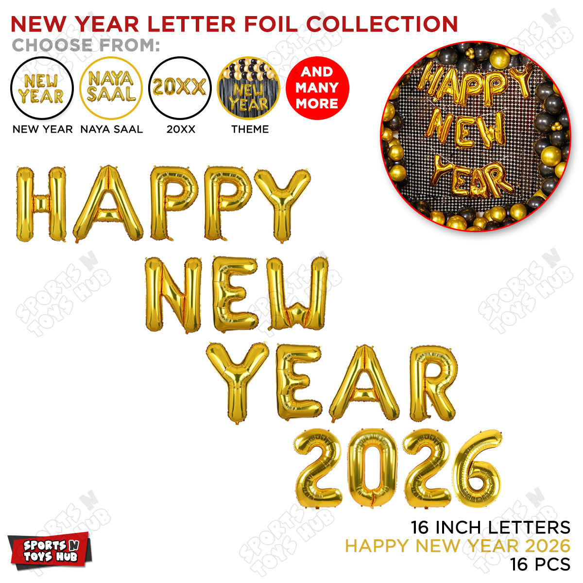 Happy New Year Foil Letter Collection
