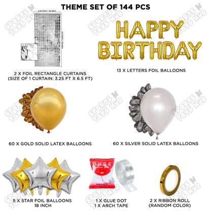 Happy Birthday Foil Letter Theme - Gold & Silver