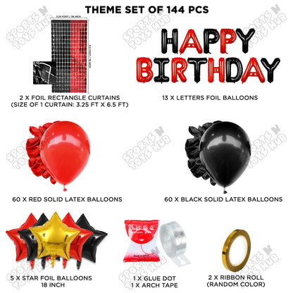 Happy Birthday Foil Letter Theme - Black & Red